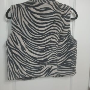 Live a Little Black and White Zebra Print Vest
